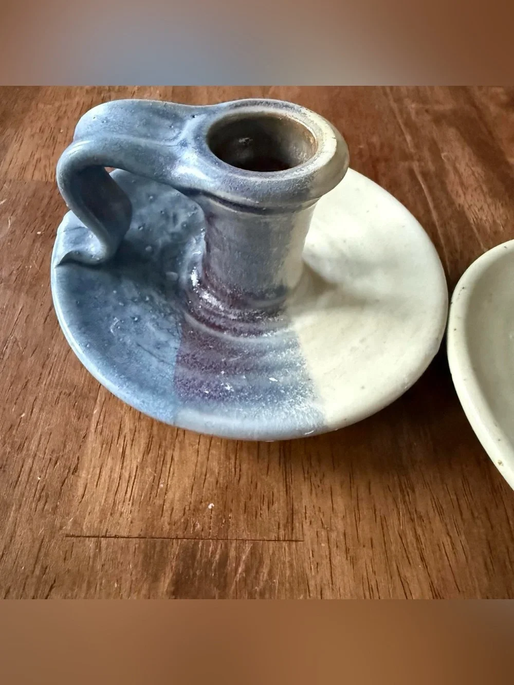 Pair of Candle Holders Chamber Candlestick Finger Lamp Pottery